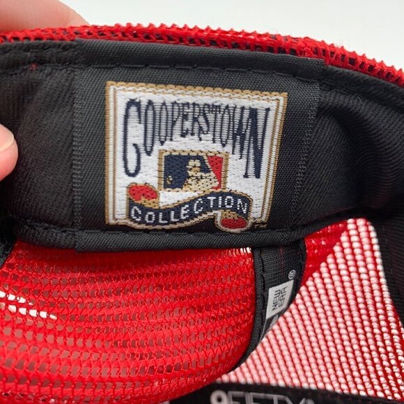 Atlanta Braves MLB Blue Red New Era Low Profile Snapback Trucker Hat New - Picture 6 of 6